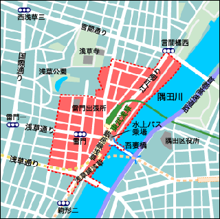 浅草駅周辺→千束自転車保管所(千束3‐28‐13　千束健康増進センターB2F）