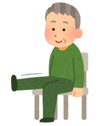 椅子に座って体操をしている男性のイラスト