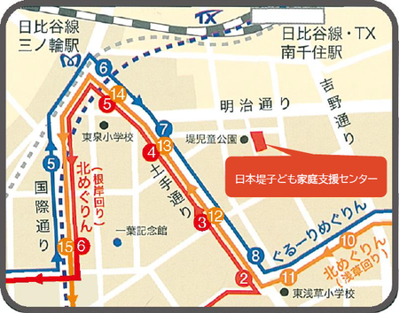 日本堤子ども家庭支援センターの地図